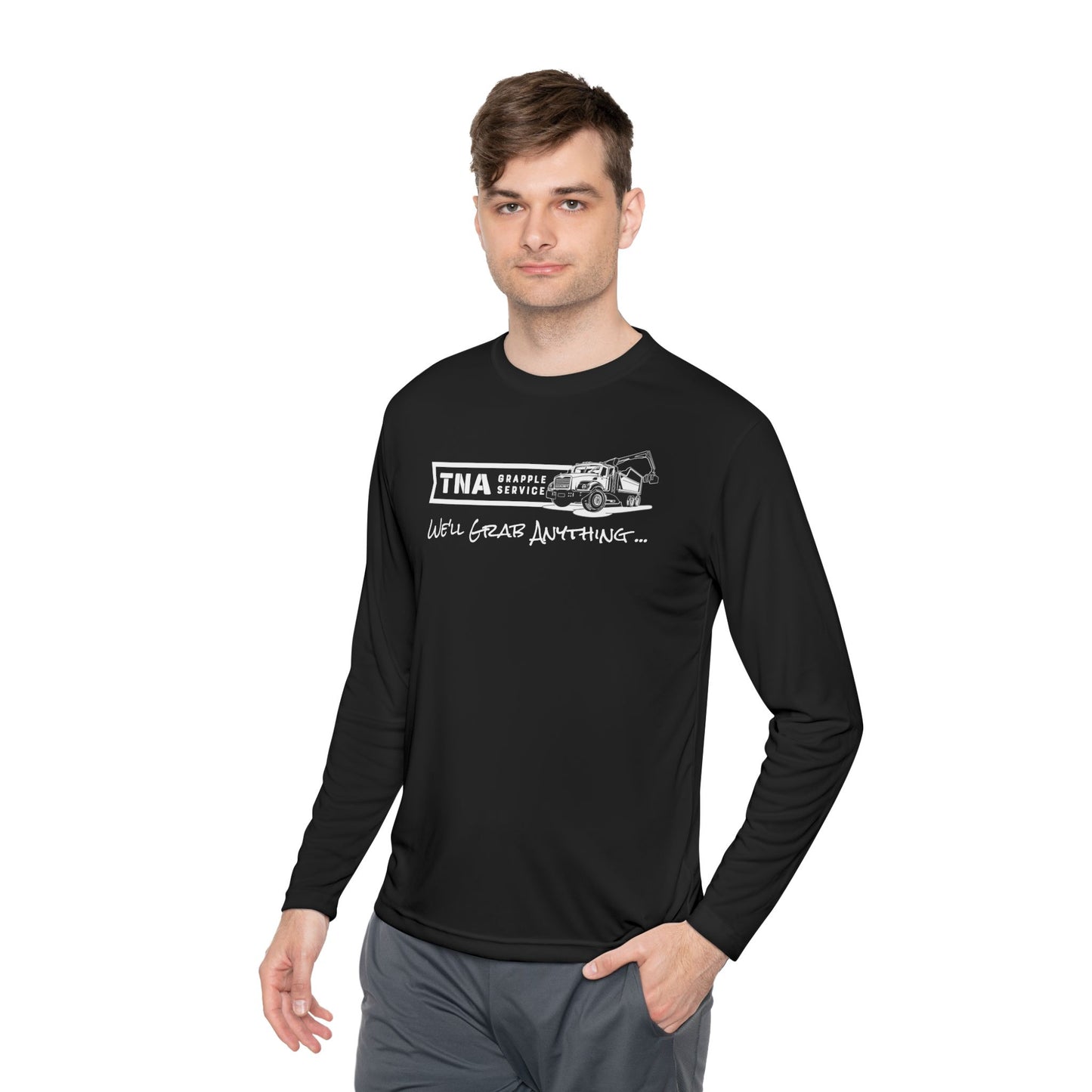 Unisex Lightweight Long Sleeve Tee - TNA Grapple Service Print with 'We'll Grab Anything...'
