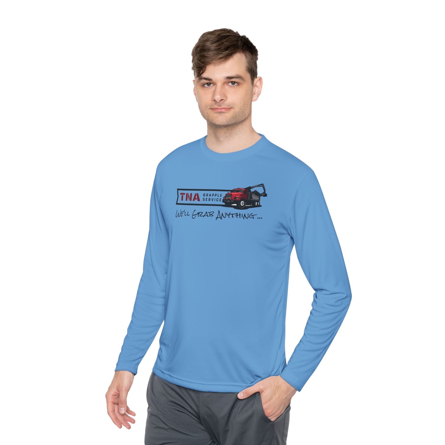Unisex Lightweight Long Sleeve Tee - TNA Grapple Service Print with 'We'll Grab Anything...'