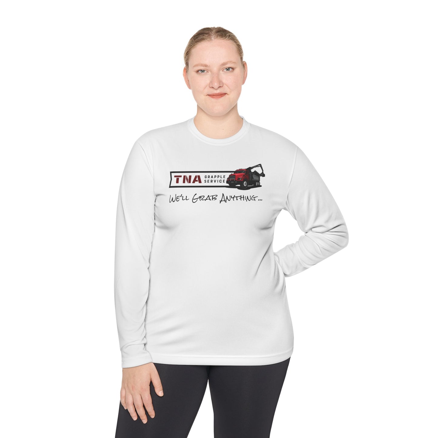 Unisex Lightweight Long Sleeve Tee - TNA Grapple Service Print with 'We'll Grab Anything...'