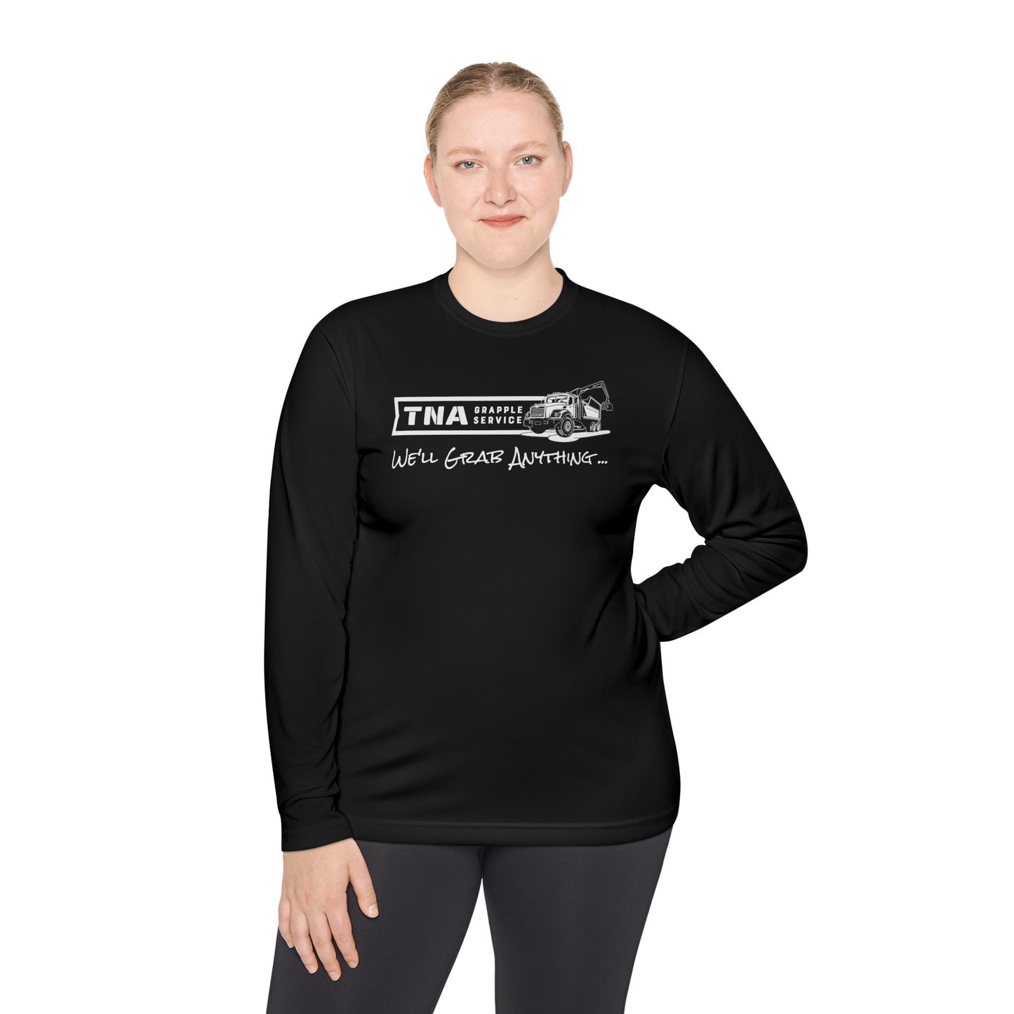 Unisex Lightweight Long Sleeve Tee - TNA Grapple Service Print with 'We'll Grab Anything...'