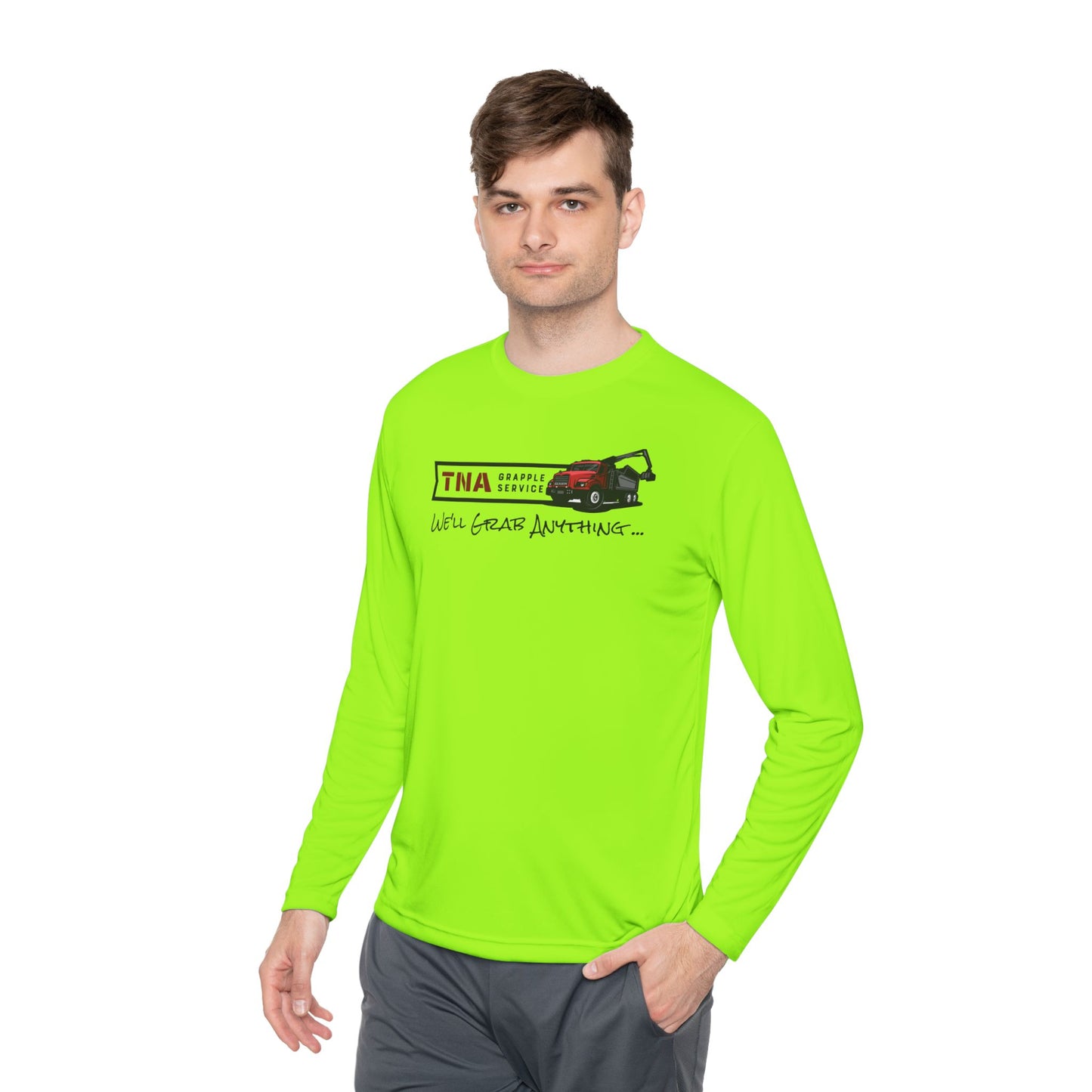 Unisex Lightweight Long Sleeve Tee - TNA Grapple Service Print with 'We'll Grab Anything...'