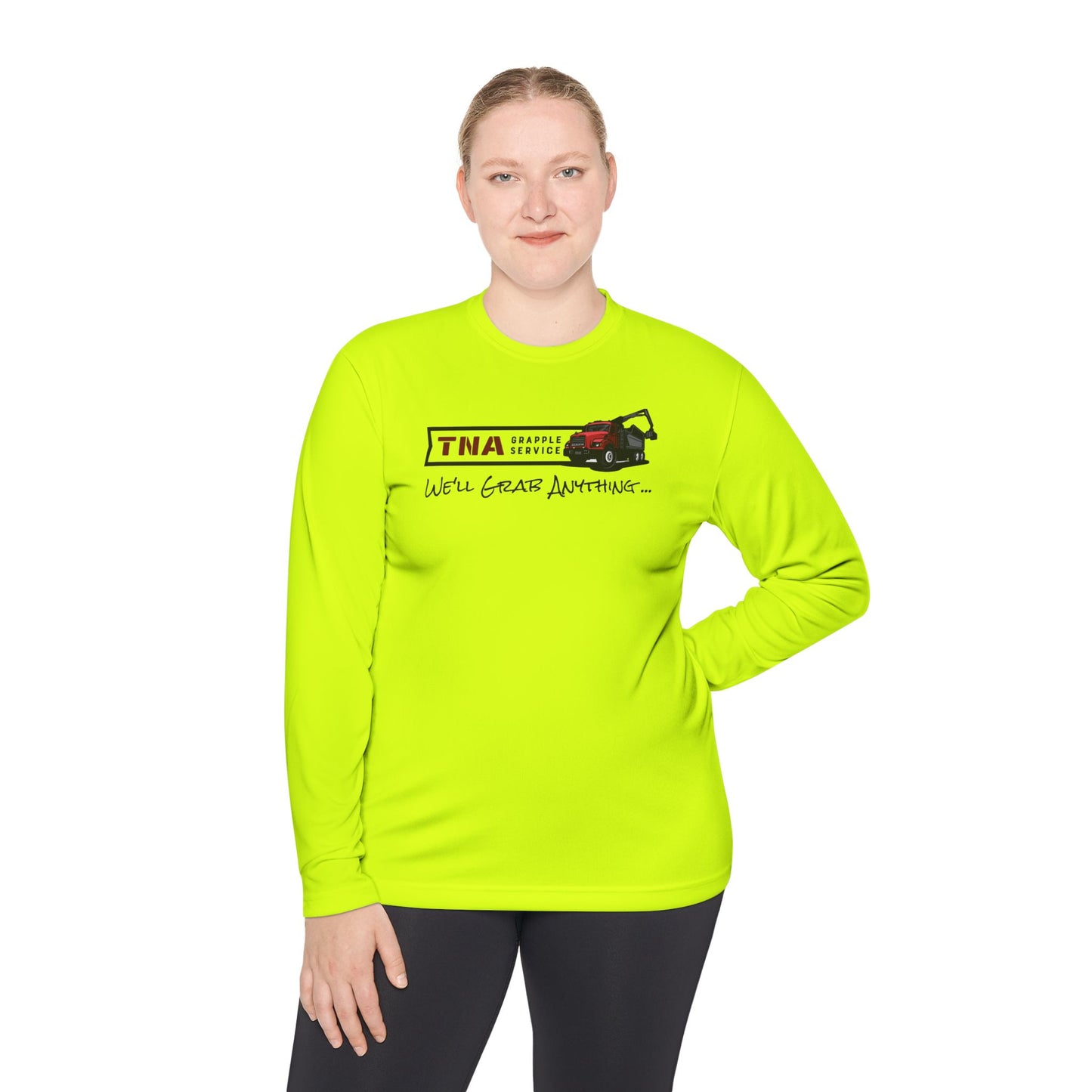 Unisex Lightweight Long Sleeve Tee - TNA Grapple Service Print with 'We'll Grab Anything...'